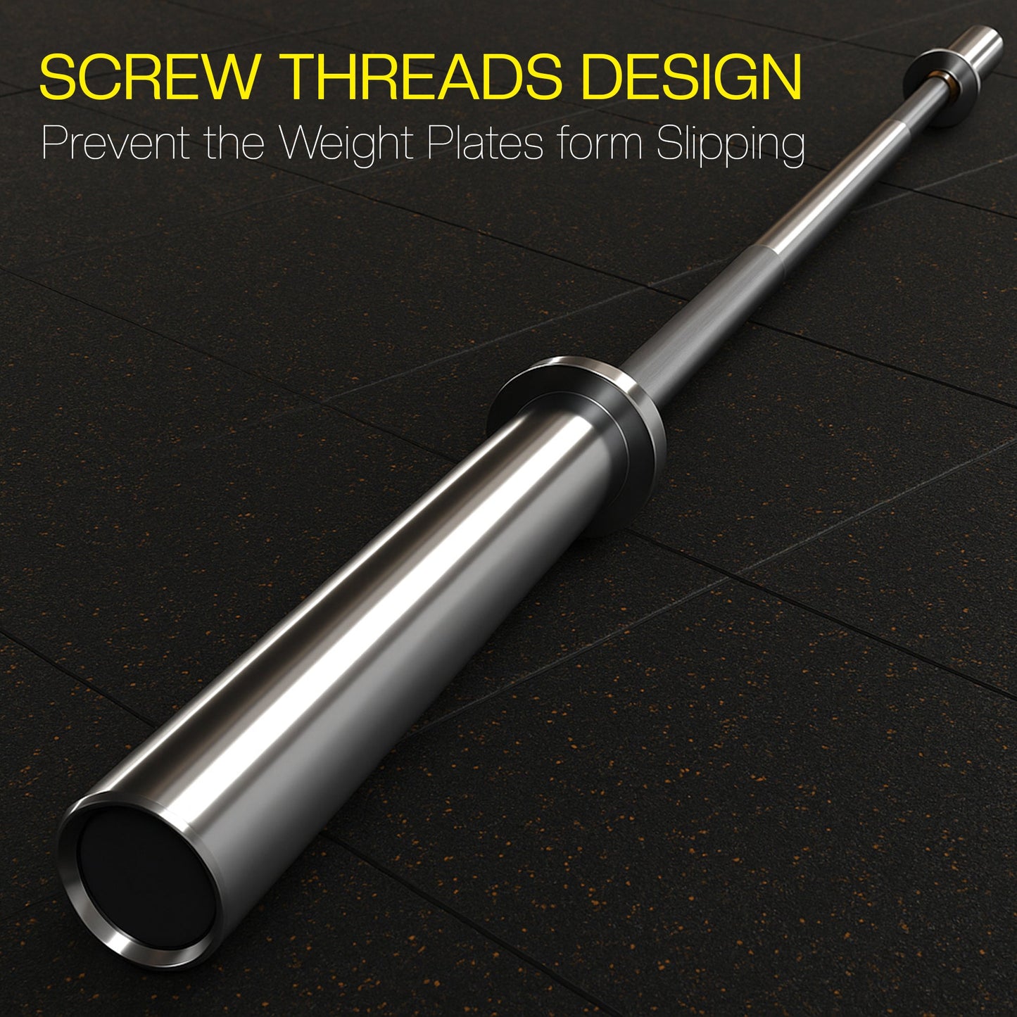 Olympic Barbell Bar – 2" Chrome Finish | 4ft, 5ft, 6ft, 7ft with Collars | Anti-Slip Grip for Weightlifting & Strength Training