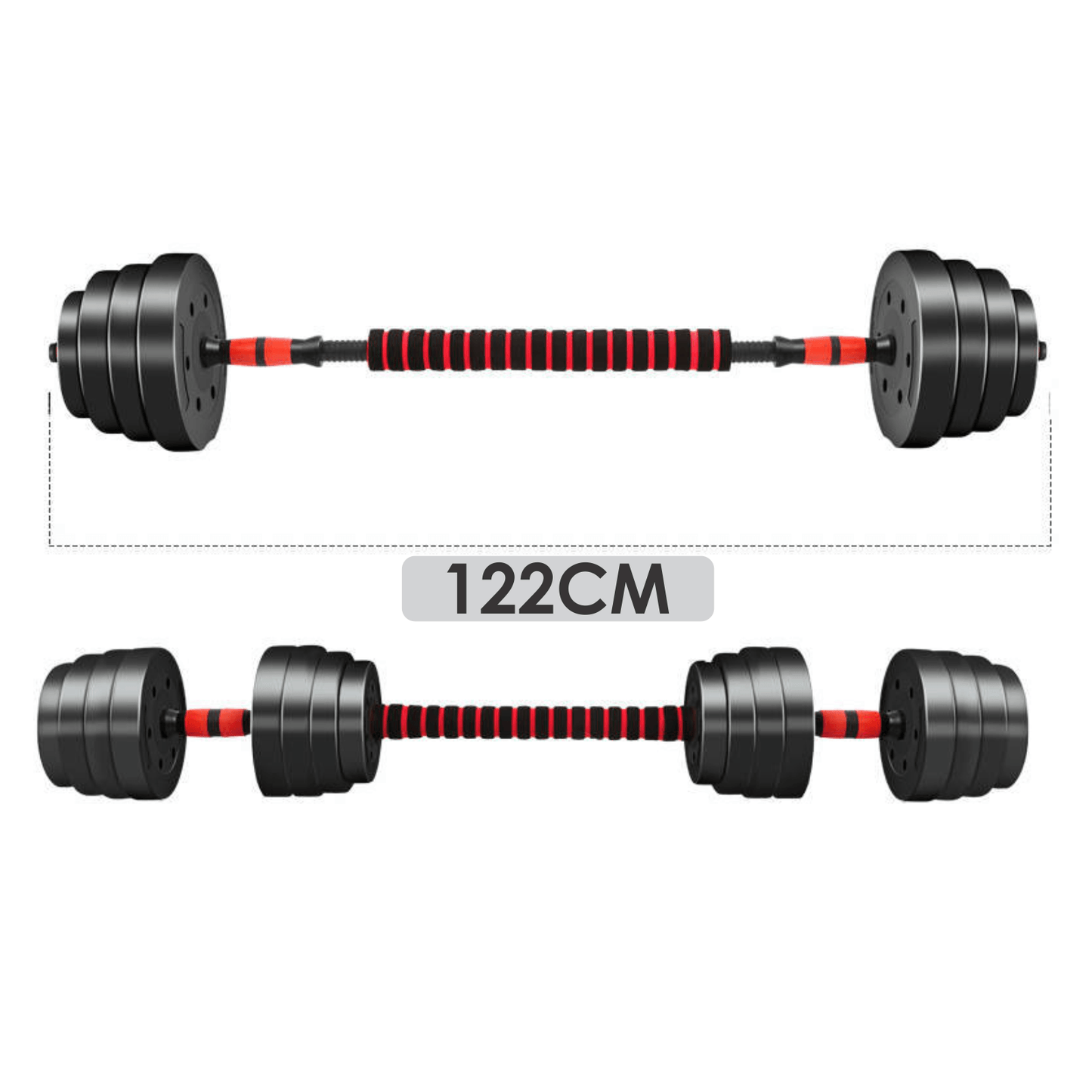 40kg Adjustable Dumbbells & Barbell Set – Home Gym Weights with Connecting Rod for Men & Women
