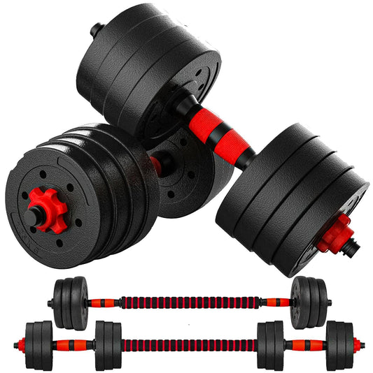 20kg Adjustable Dumbbells & Barbell Set – Home Gym Weights with Connecting Rod for Men & Women