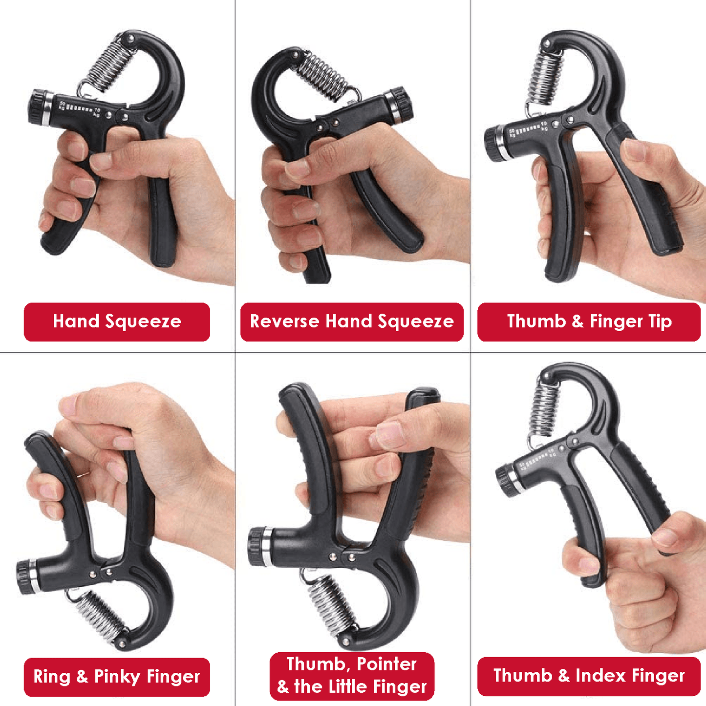 Hand Grip Strengthener set of 6Pcs