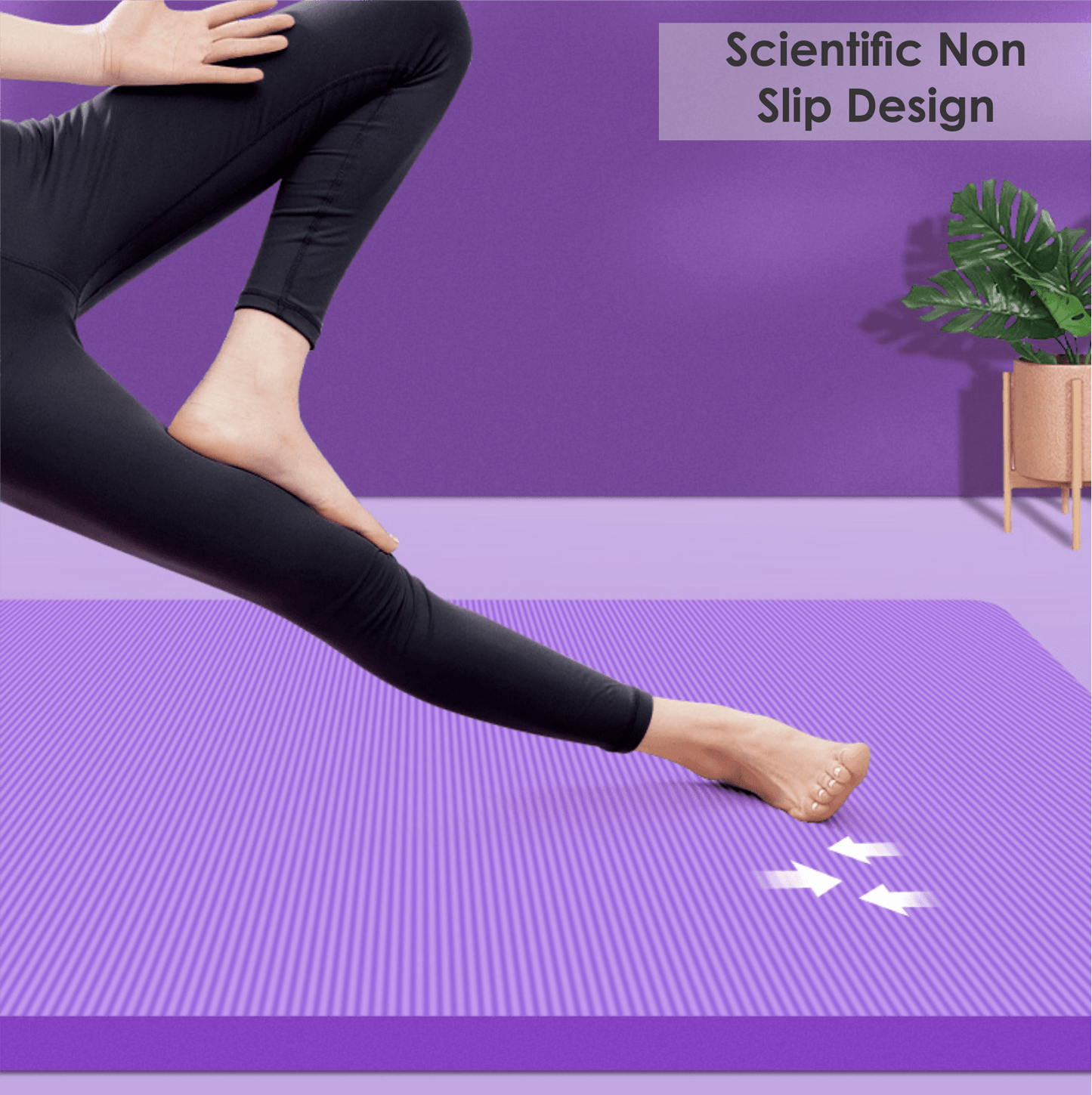 Yoga Mat 15mm Thick Exercise Mat Gym Workout Fitness Pilates Home Non Slip NBR