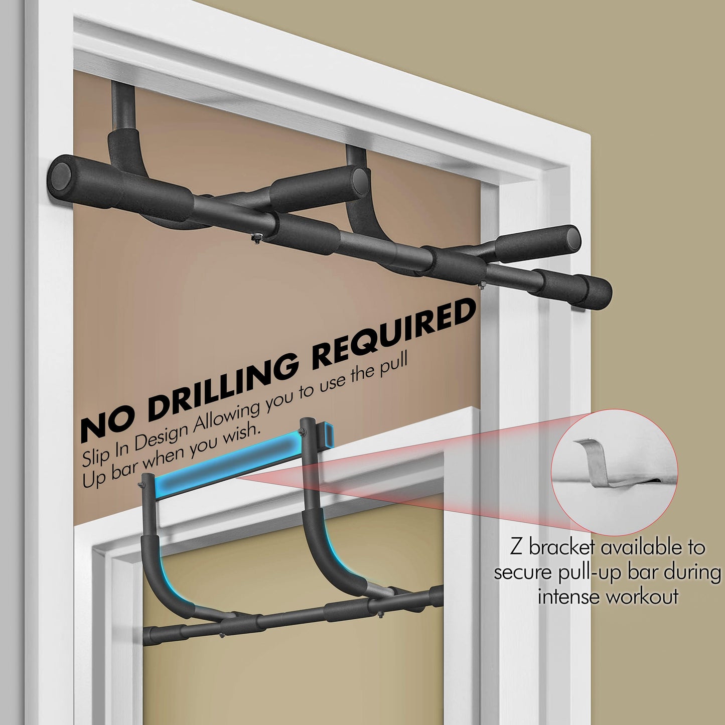 Pull Up Bar Doorway – Home Gym Chin-Up & Dip Bar for Strength Training & Full-Body Workouts