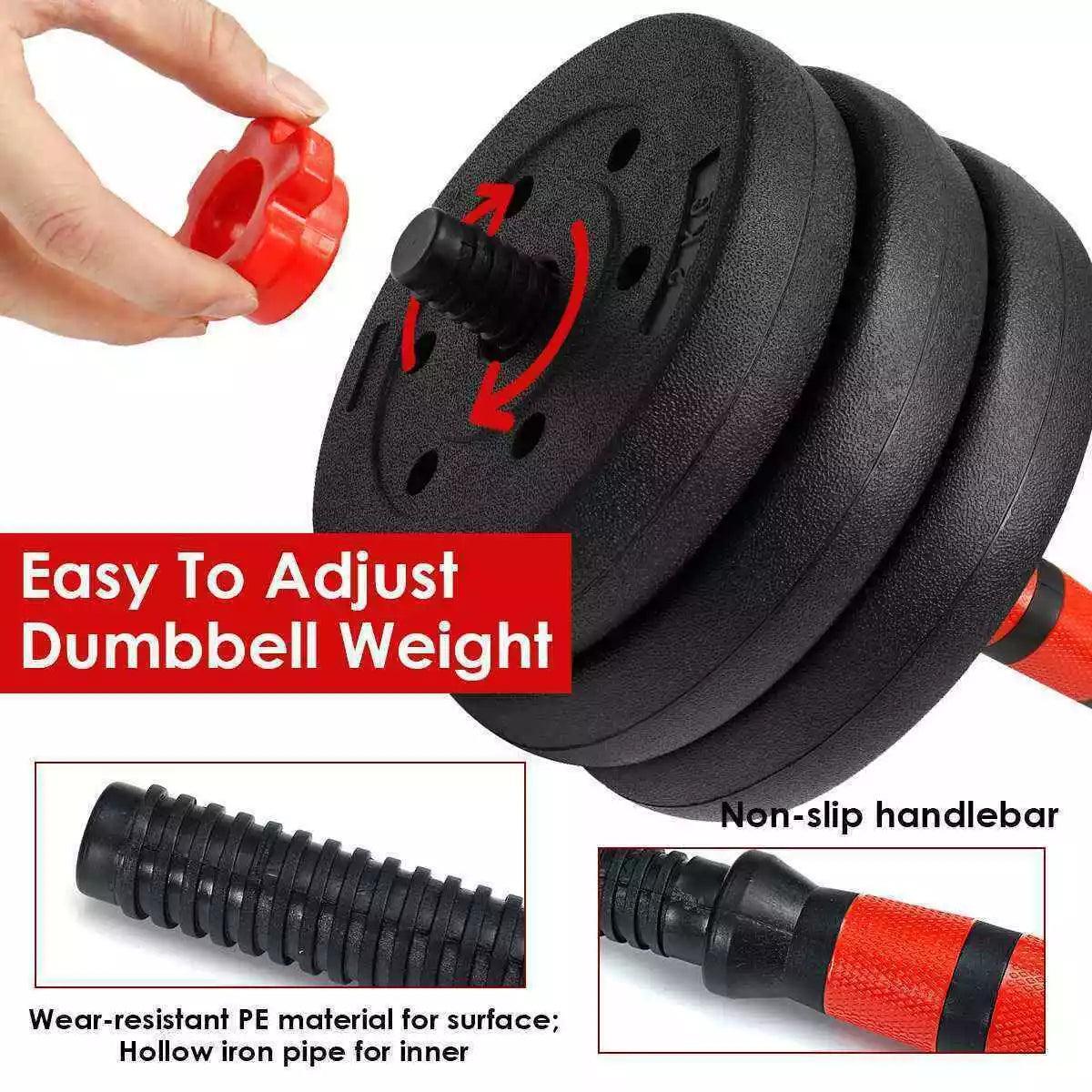20kg Adjustable Dumbbells & Barbell Set – Home Gym Weights with Connecting Rod for Men & Women