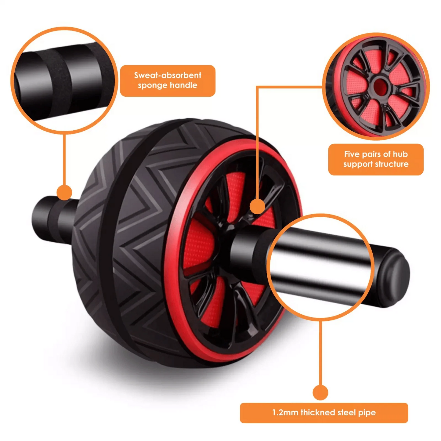 Ab Roller with Large Knee Mat – Ab Wheel Exercise Equipment for Core & Abdominal Workouts at Home or Gym
