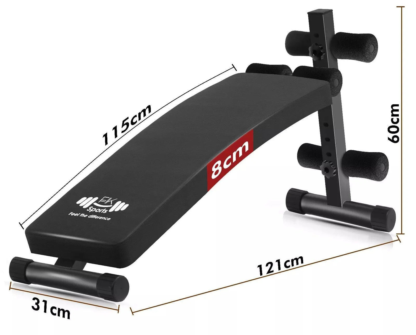 Adjustable Sit Up Bench – Core & Abs Workout Bench with Thigh Support for Home Gym