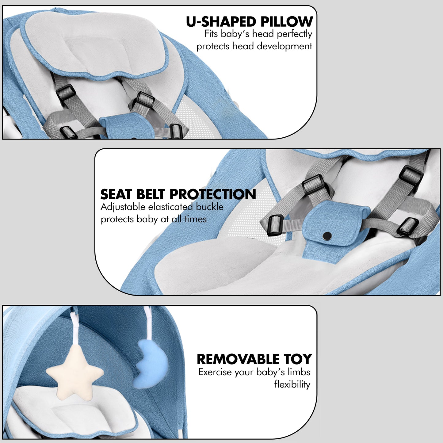 Electric Baby Swing with Bluetooth, Music, Remote – Infant Cradle & Bouncer Chair