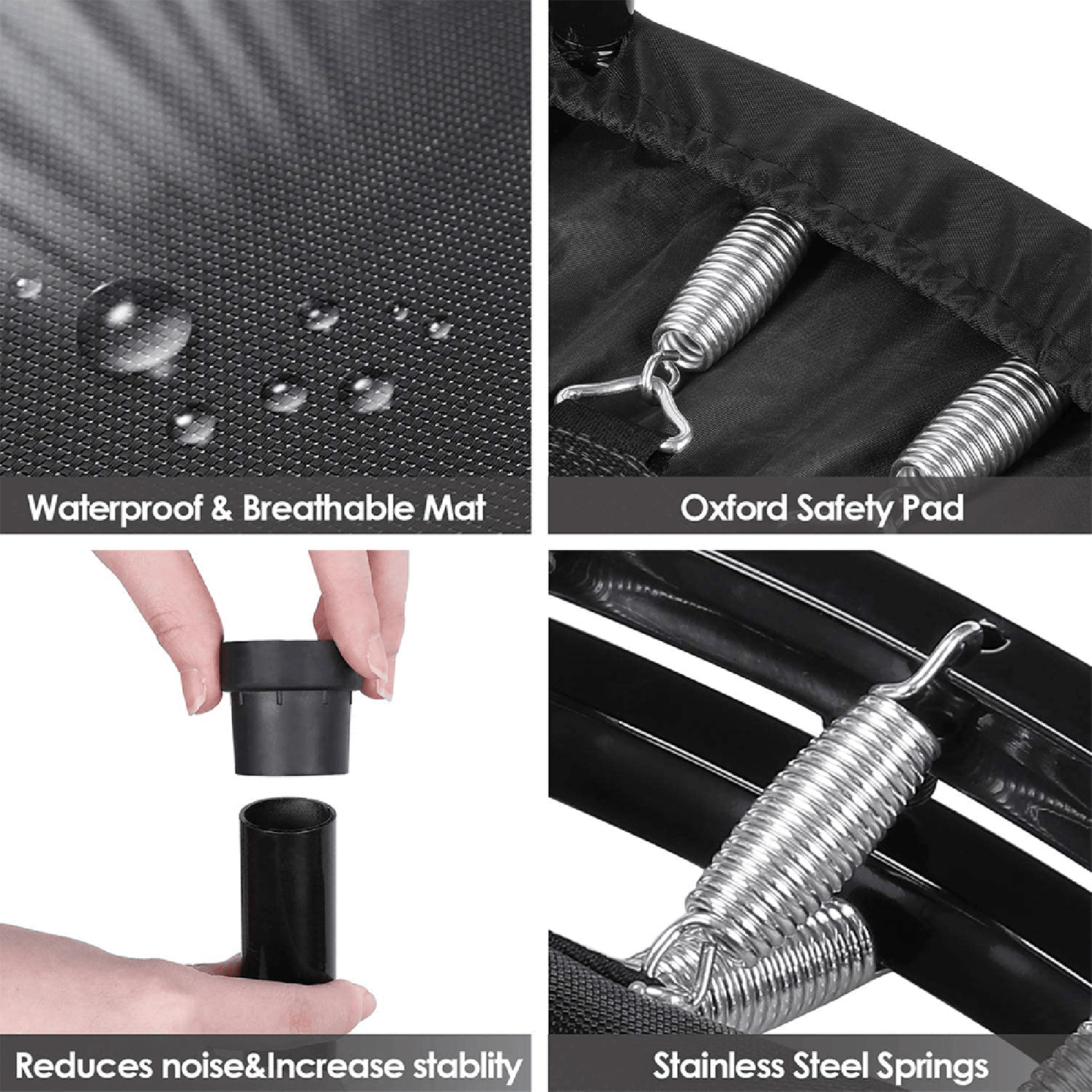 40/48 Inch Foldable Mini Trampoline with Adjustable T-Bar Handle for Adults and Kids – Indoor Fitness Rebounder