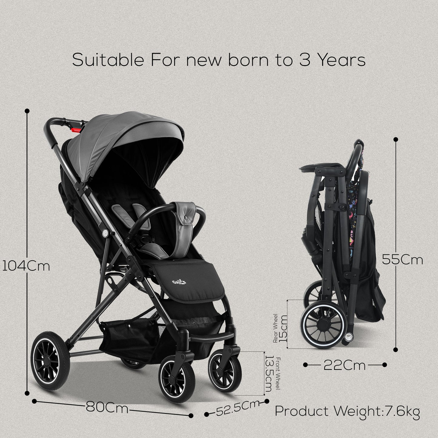 Lightweight Foldable Baby Stroller & Pram | Compact, Durable & Travel-Friendly Pushchair