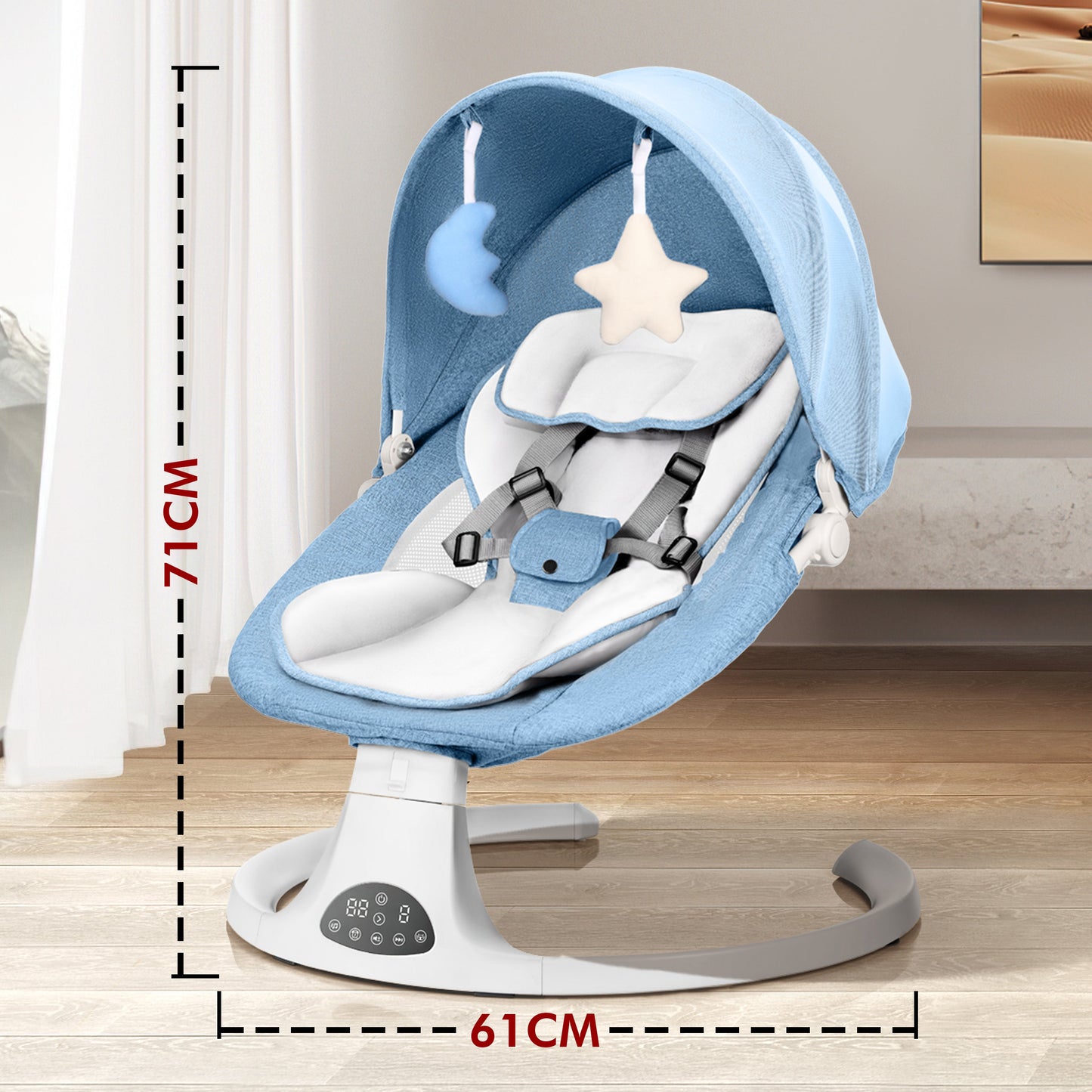 Electric Baby Swing with Bluetooth, Music, Remote – Infant Cradle & Bouncer Chair
