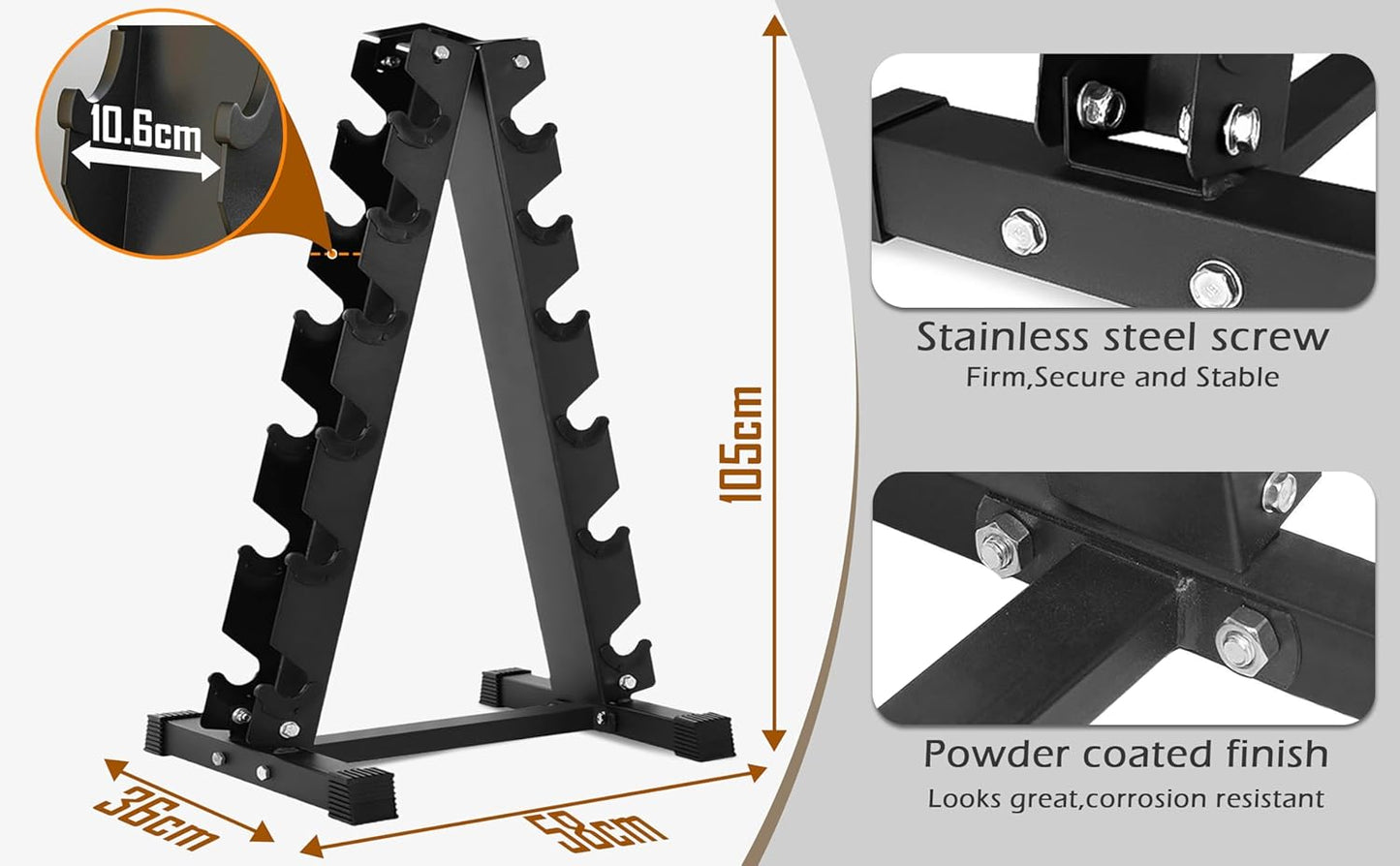 Dumbbell Rack – 6-Tier Heavy-Duty Steel Weight Stand