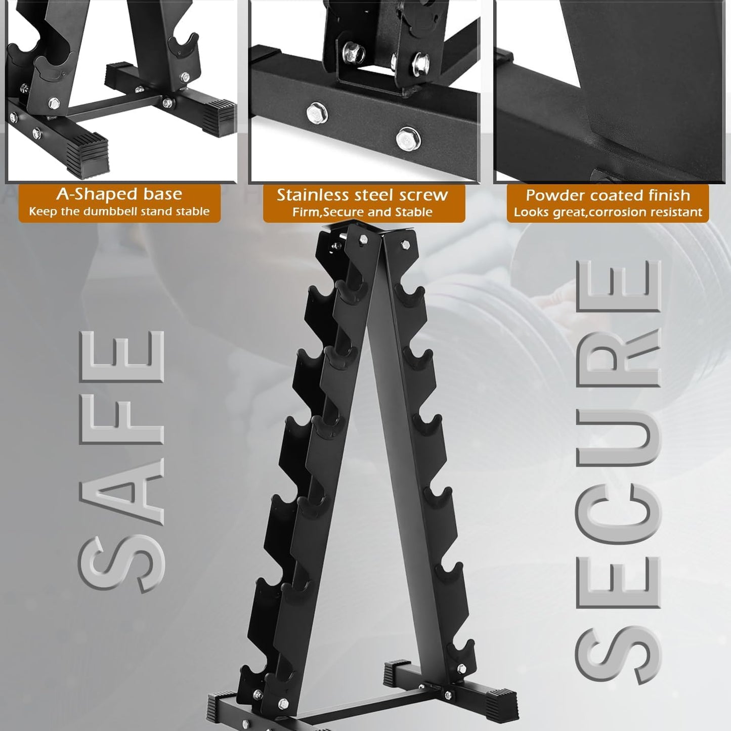 Dumbbell Rack – 6-Tier Heavy-Duty Steel Weight Stand