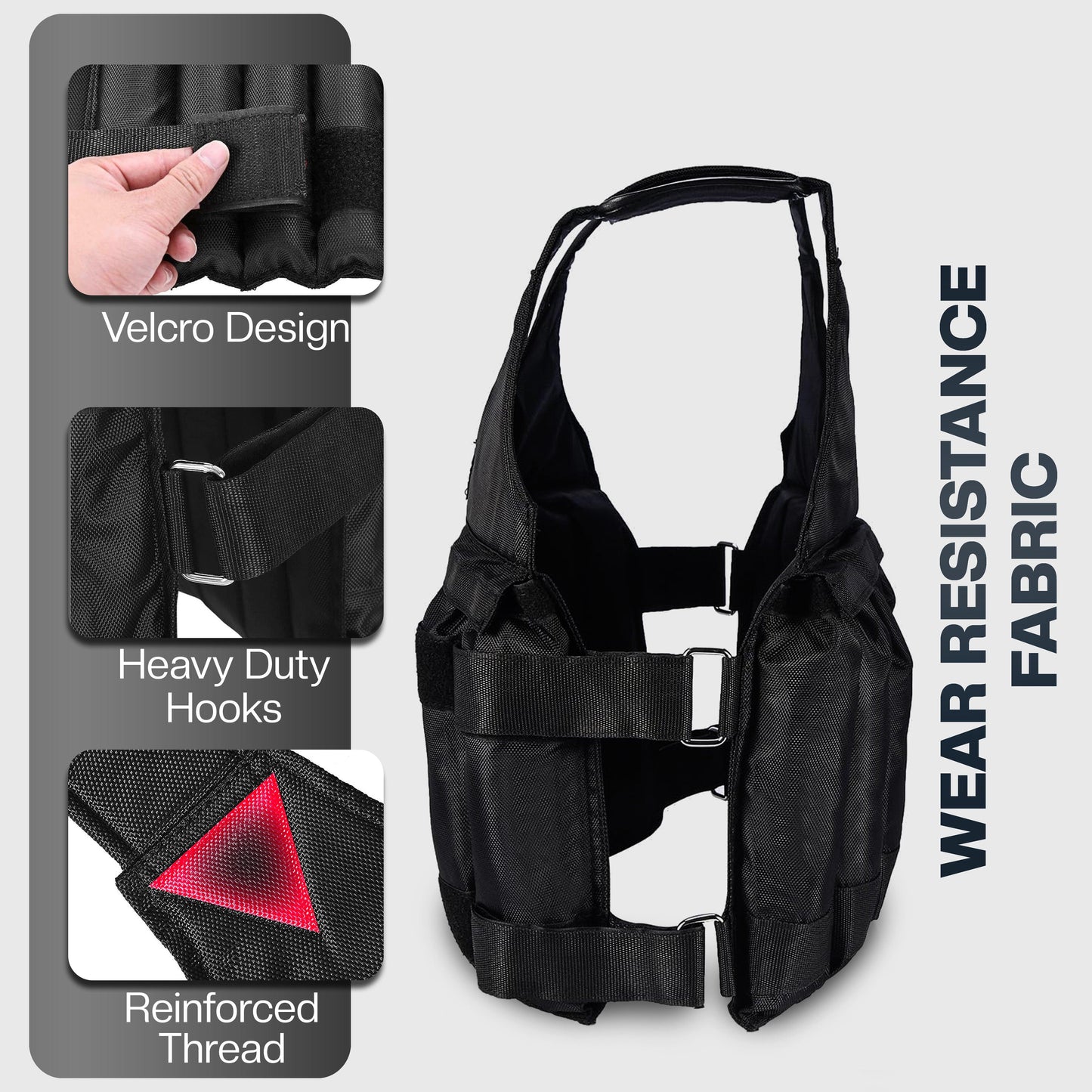 Adjustable Weighted Vest for Men & Women – 5kg/10kg/20kg Weight Vest for Running, Boxing, Cardio & Strength Training – Durable Ironsand Body Weight Jacket