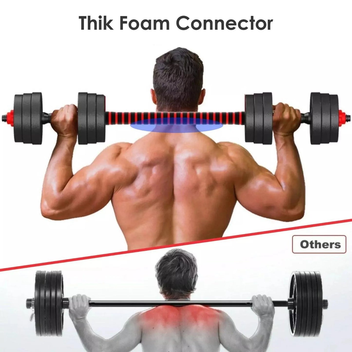 20kg Adjustable Dumbbells & Barbell Set – Home Gym Weights with Connecting Rod for Men & Women
