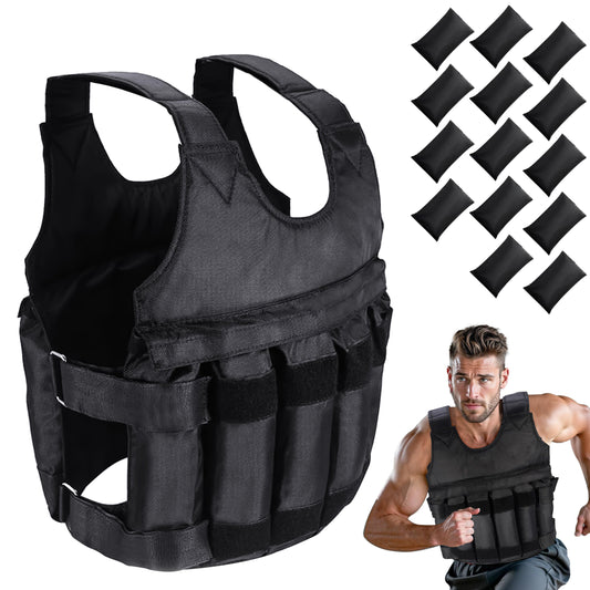 Adjustable Weighted Vest for Men & Women – 5kg/10kg/20kg Weight Vest for Running, Boxing, Cardio & Strength Training – Durable Ironsand Body Weight Jacket