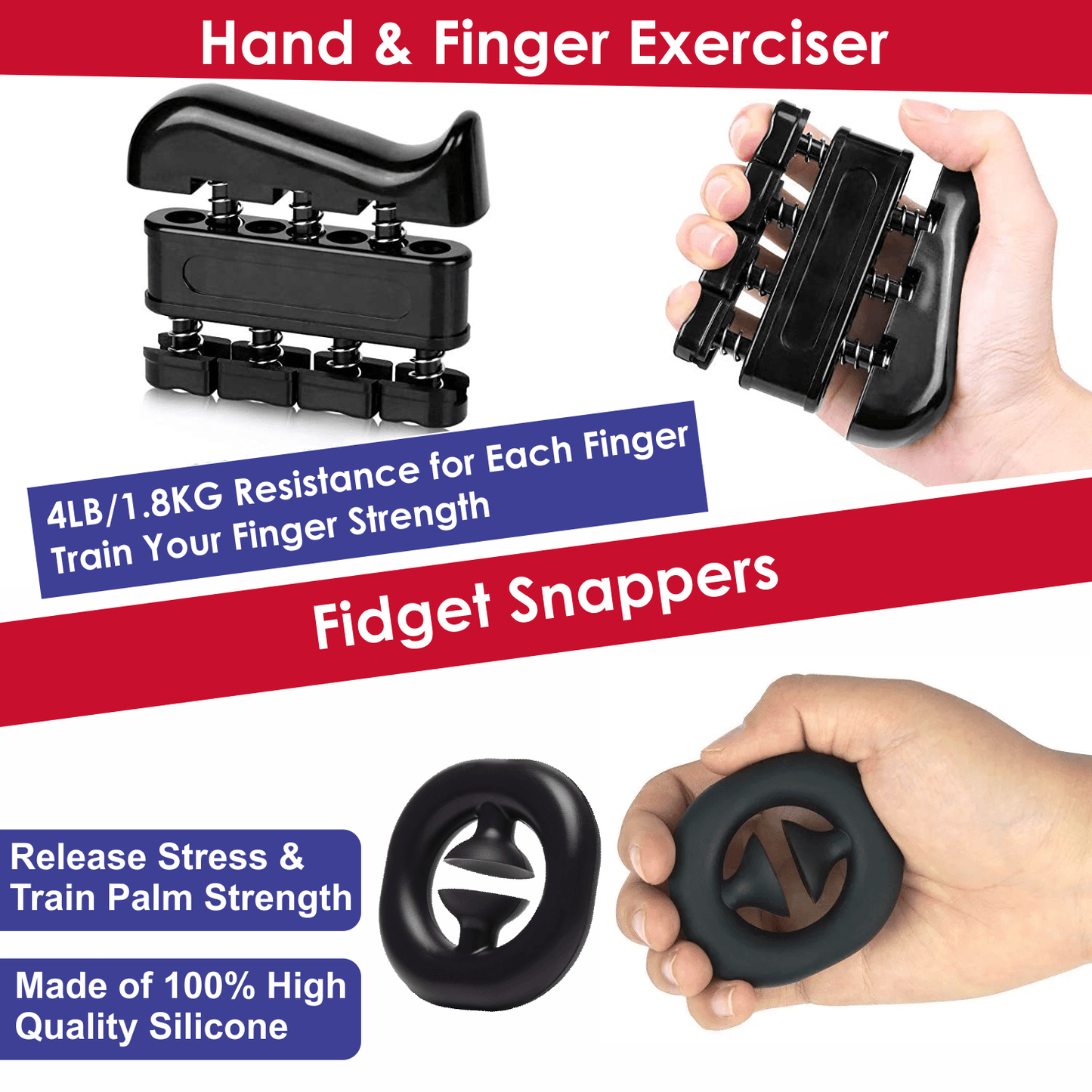 Hand Grip Strengthener set of 6Pcs
