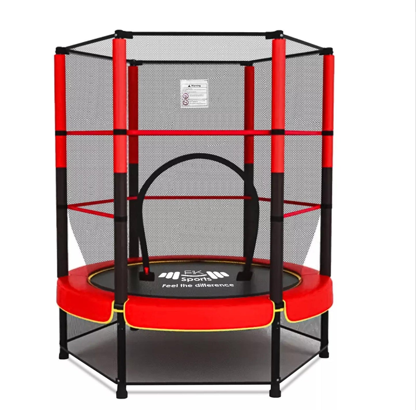 55" Kids Trampoline with Safety Enclosure Net – Indoor & Outdoor Mini Rebounder for Toddlers, Ages 1–11, with Bungee System, Anti-Skid Pad & Steel Frame
