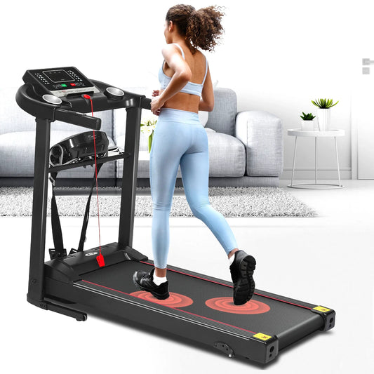 Treadmill Foldable Electric Running Machine with Incline, Massager, and Compact Design for Home Gym
